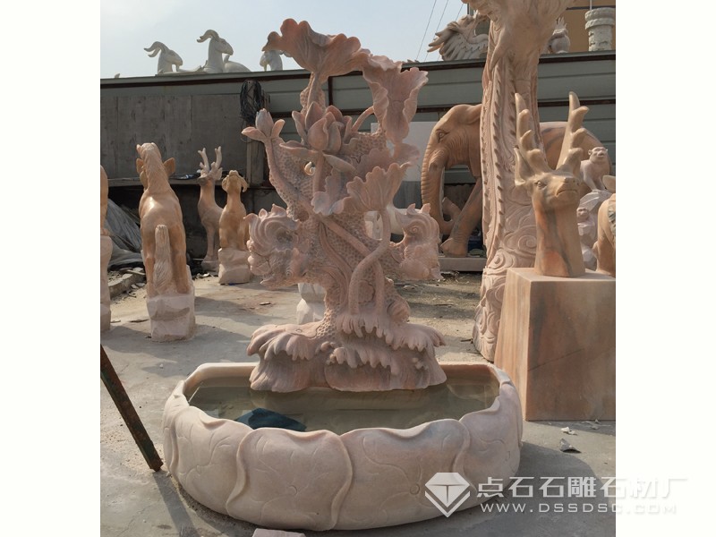石雕荷花池 石雕魚(yú)缸